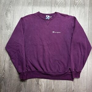 Vintage Champion 1990s Purple Sweatshirt Large Comfy Spell Out
